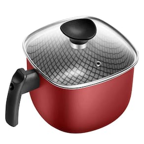 Caneco Fervedor Antiaderente Quadrado Masterflon Vermelho Com Tampa De Vidro Patolux