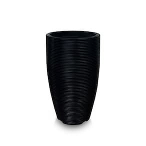 Vaso De Planta 60X38 Redondo Decorativo De Polietileno Preto