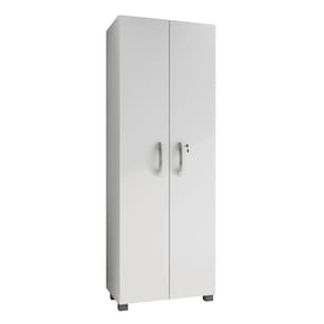 Armário 60cm Multiuso 2 Portas Com Chave Prateleira Cozinha Lavanderia Quarto - Branco