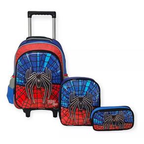 Kit Mochila De Carrinho Escolar Aranha Infantil Grande Yepp