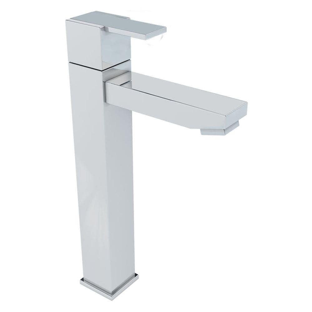 Torneira Quadrada Para Lavatório de Mesa Bica Alta 1310 Cromado Lavabo Banheiro