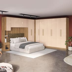 Quarto Modular Kappesberg Adapt Nogueira/Macadâmia 7 Peças 354cm x 336cm