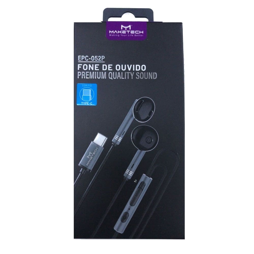 Fone de Ouvido Tipo-C Maketech PC-052P com Fio