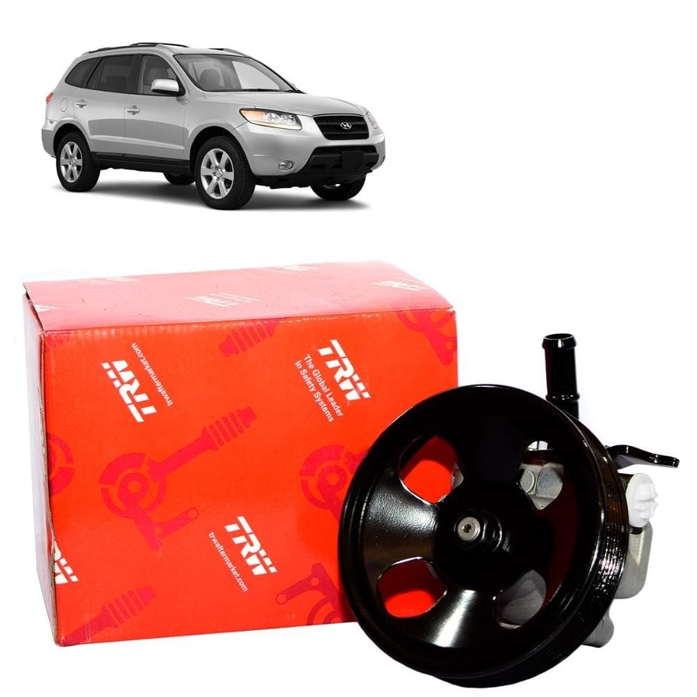 Bomba Hidraulica Nova Trw Hyundai Santa Fe 2.7 V6 2005 A 2010 - Com Sensor E Cano Virados Para Cima - Com Polia 6pk