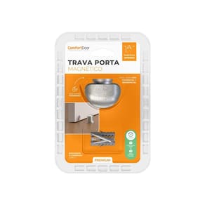Trava Porta Magnético Imã Batedor Porta Premium - Escovado