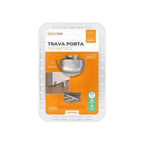 Trava Porta Magnético Imã Batedor Porta Premium - Escovado