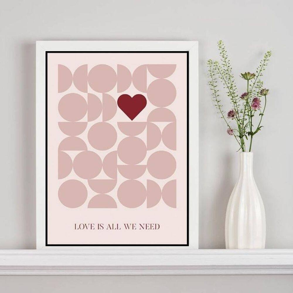 Quadro Poster Bauhaus Love - Coração 45X34Cm