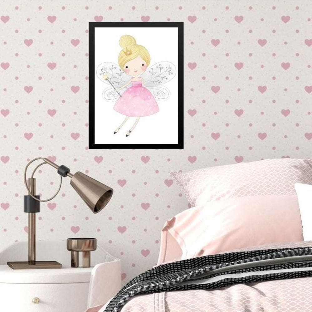 Quadro Infantil Menina Fada Madrinha 24X18Cm