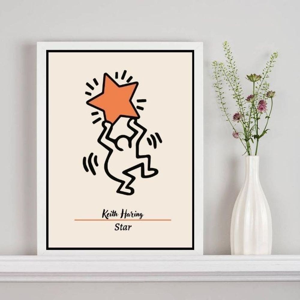 Quadro Keith Haring - The Star 45X34Cm - Com Vidro