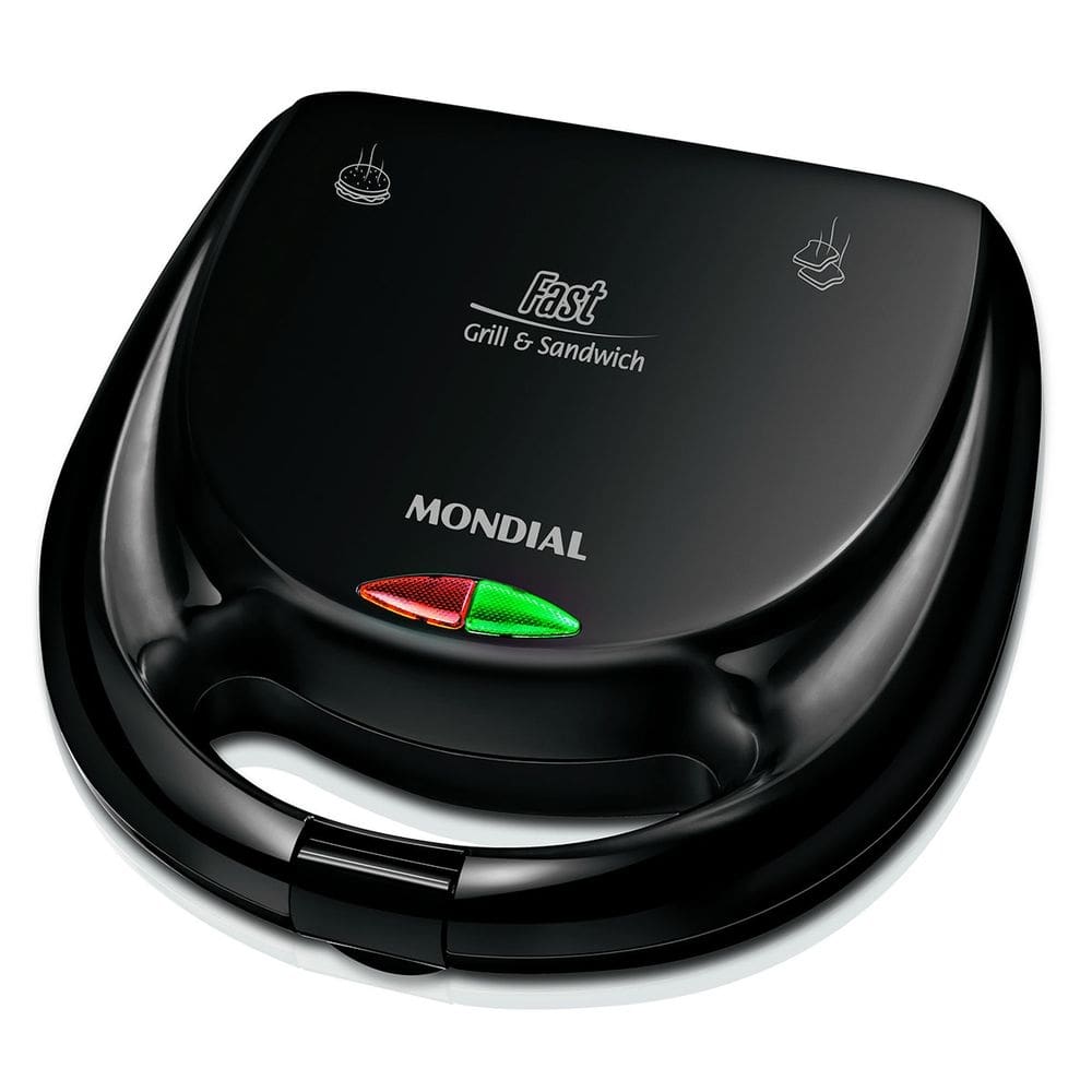 Sanduicheira FAST GRILL e Sandwich Antiaderente 750W S-12 Preta 220V