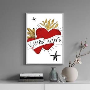 Quadro Corações - Vibra Alto 24X18Cm - Com Vidro