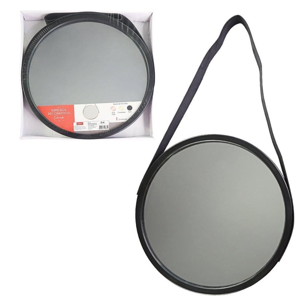 Espelho Decorativo Pequeno Redondo 33Cm Preto