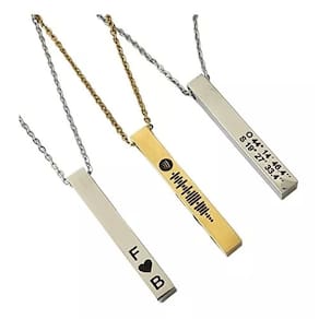 Kit 2 Colar Casal Corrente Gravação Personalizada Nome Data