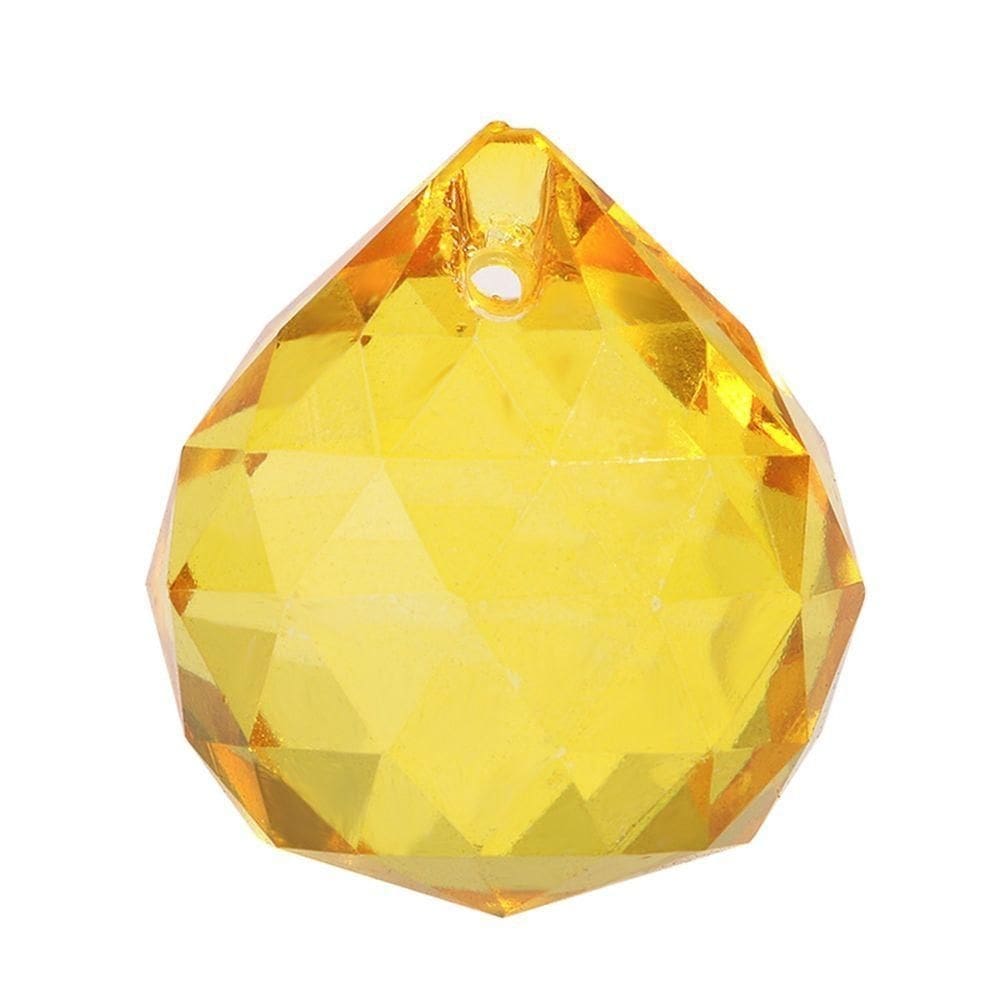 Bola De Cristal 3,0 Cm Amarela 3 Unidades