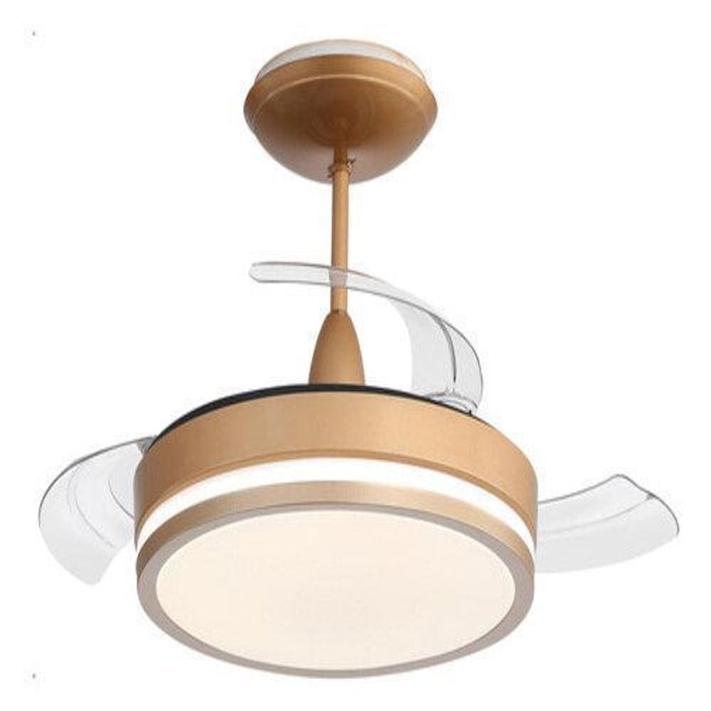 Ventilador Teto Retrátil Com Controle 91Cm Dourado Bivolt