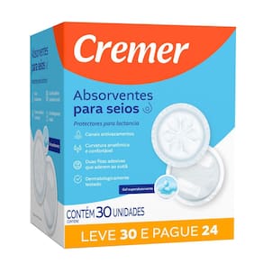 Absorvente Protetor de Seios Cremer 30 Unidades