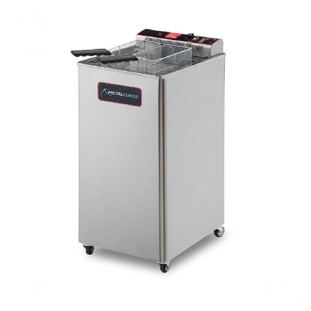 Fritadeira Elétrica-30P Metalcubas 24LÓleo5L 2Cestos 5500W