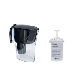 Kit Jarra Purificadora água filtro preta 1,5 Litros Inmetro Vela