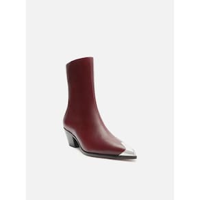 Bota Couro Cano Curto West Cap Toe Metal Arezzo Feminino