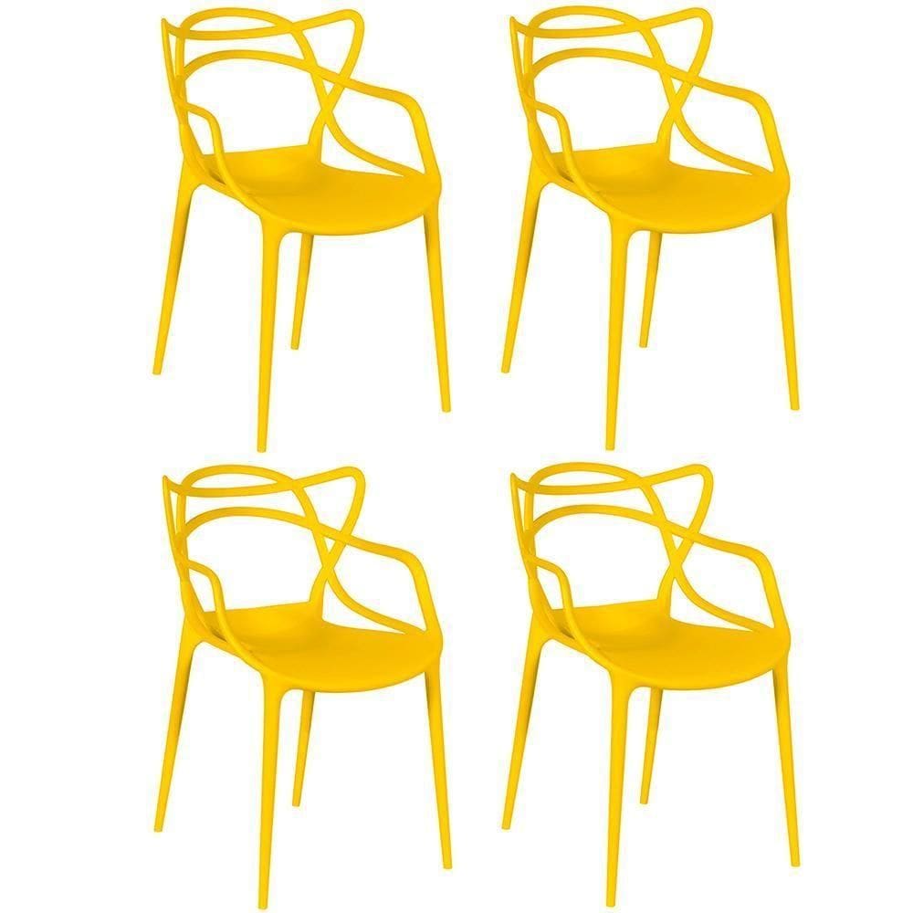 Kit 4 Cadeiras Allegra - Amarelo