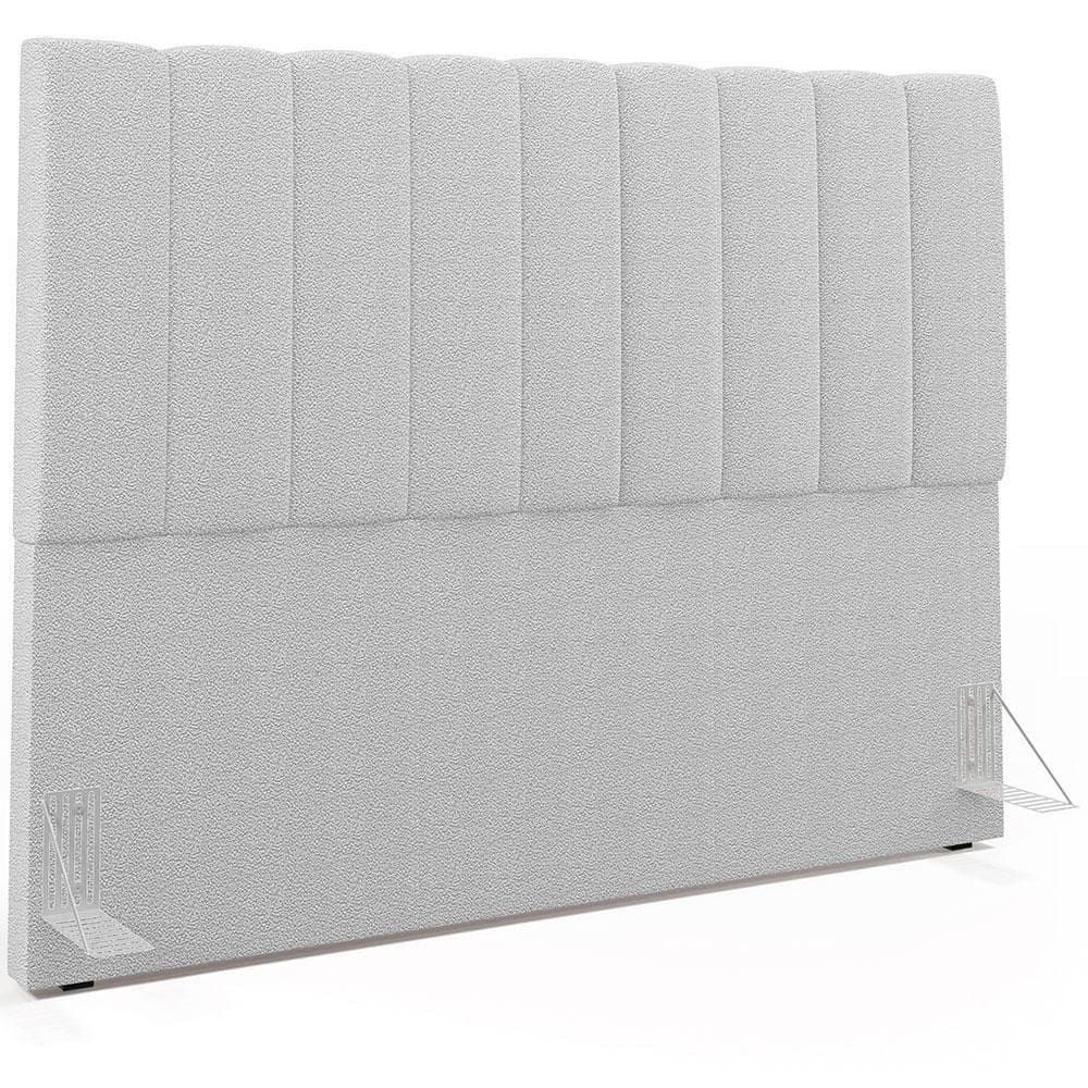 Cabeceira Cama Box Casal King 195cm Dália W01 Bouclê Cinza