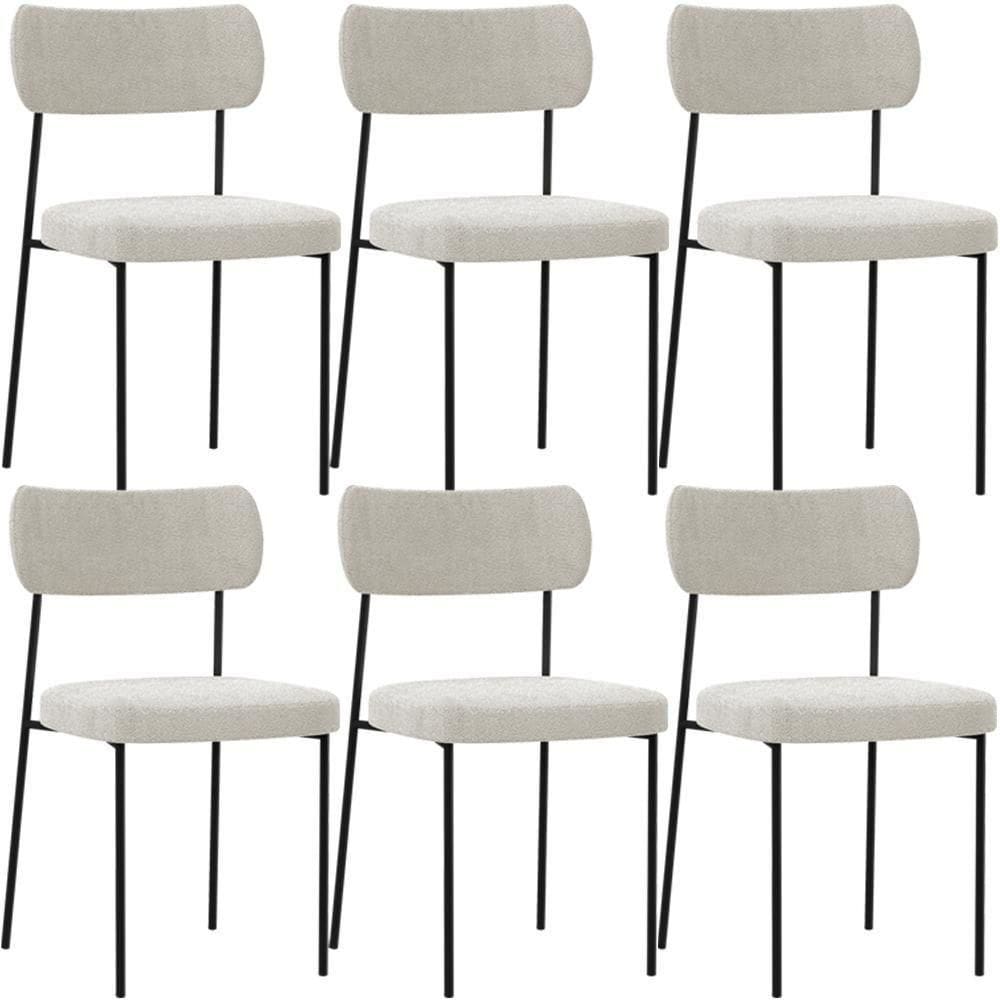 Kit 06 Cadeiras Para Sala De Jantar L02 Bouclê Creme