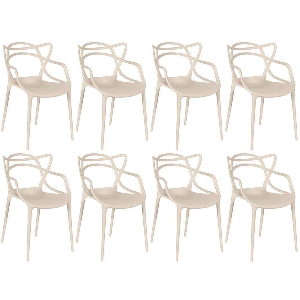 Kit 8 Cadeiras Allegra - Nude
