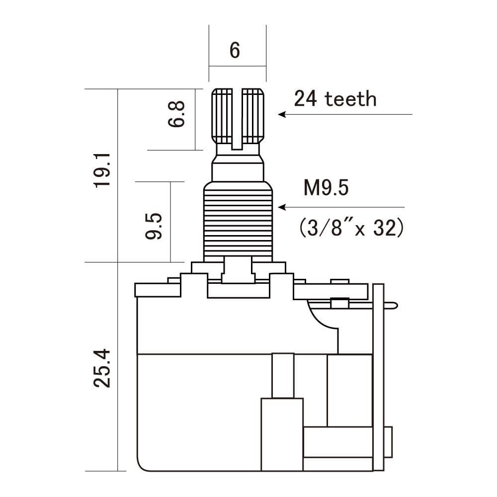 Potenciômetro A500K Push-Pull DPDT Instrumentos CTS-A500-PP [F035]