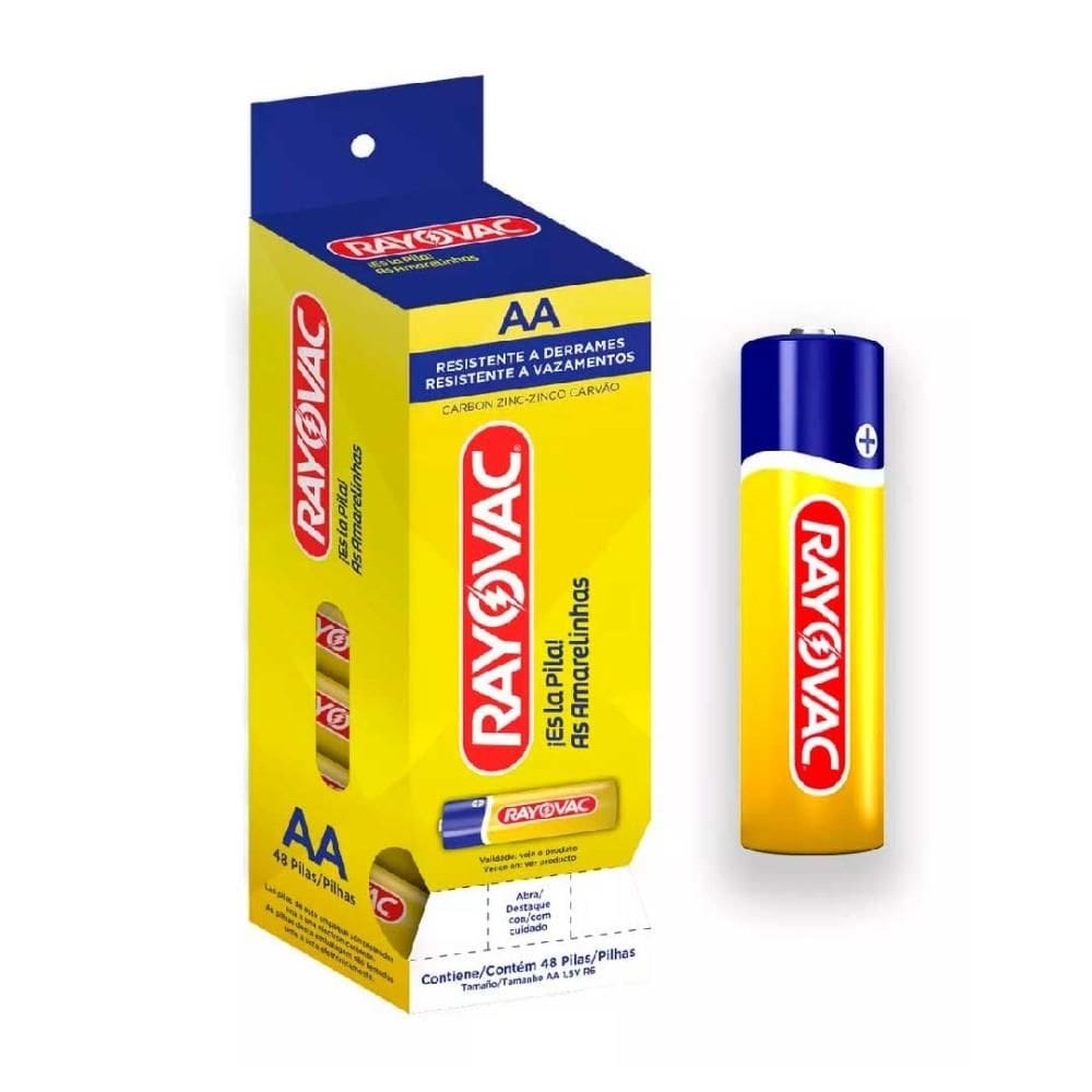 Pilha Zinco Aa4 Rayovac Amarelinhas Tubo Com 48 Unidades - UN / 48 [F108]