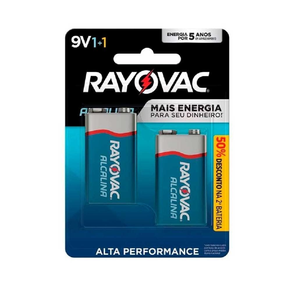 Bateria Alcalina 9v Rayovac Cartela Com 02 Unidades - UN / 2 [F108]