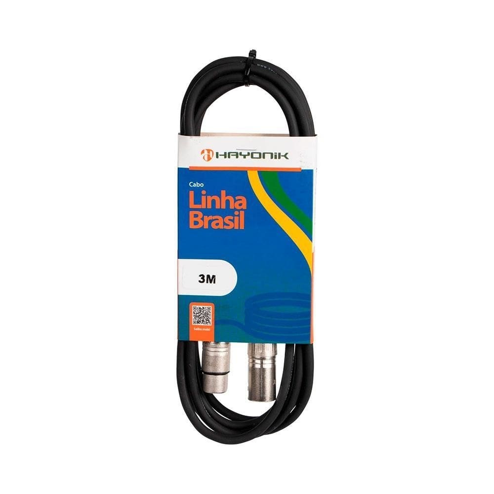Cabo Para Microfone Canon Hayonik Xlrf/Xlrm 3M Cb0471
