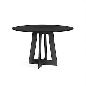 Mesa De Jantar Redonda 6 Lugares 120cm Montreal Preto - Straub Web