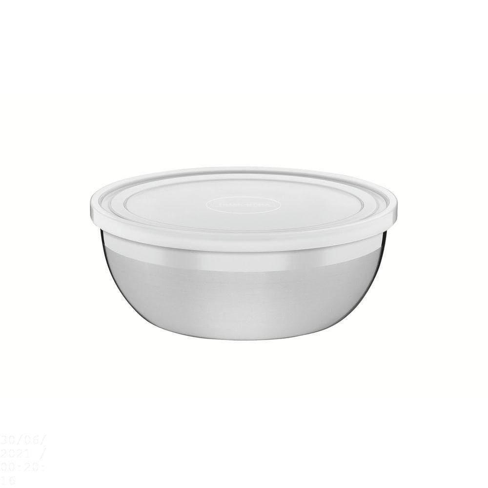Pote Tramontina Freezinox Redondo Em Aço Inox Com Tampa Plástica 20 Cm 2,2 L Tramontina