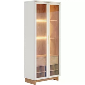 Cristaleira 2 Portas 1 Gaveta Off White Freijo Clb Off White