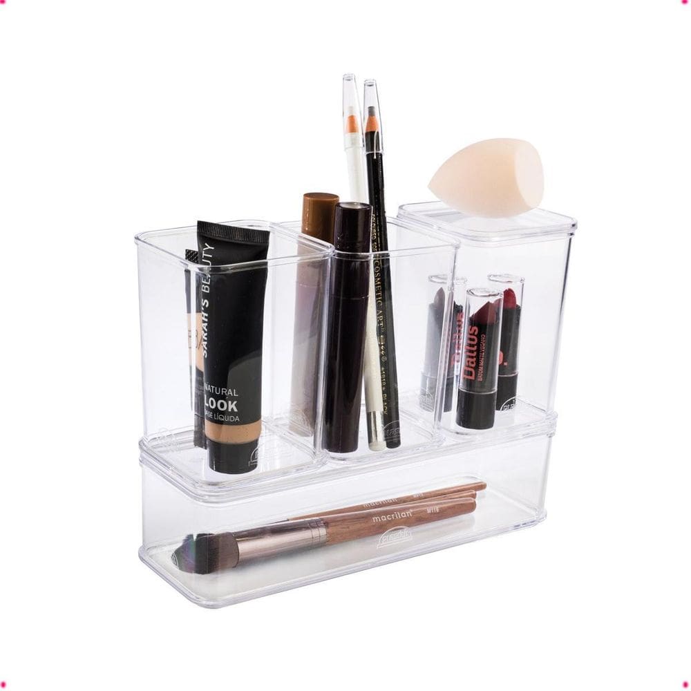 Kit 6 Pçs Organizadores Multiuso Transparente Com Encaixe