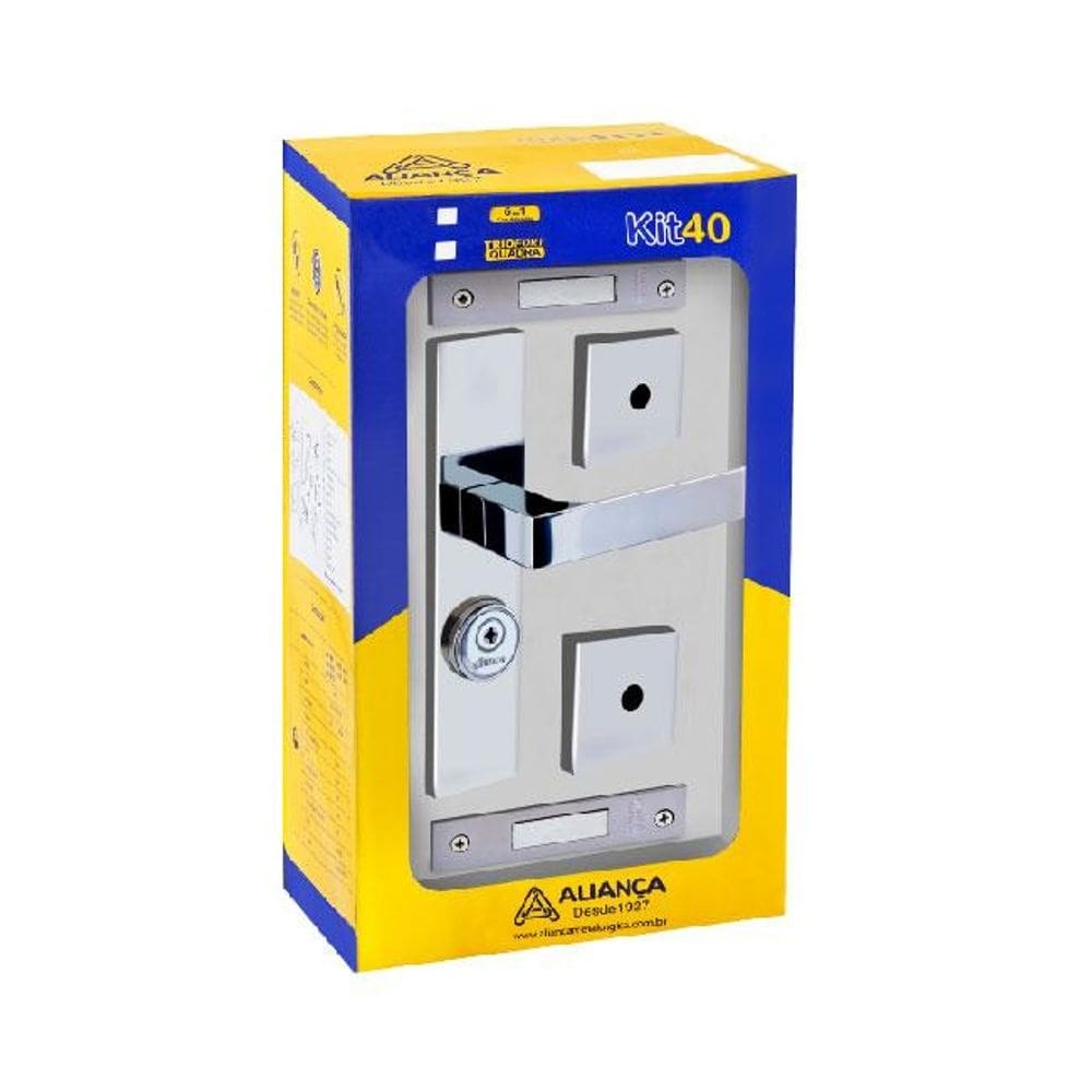 fechadura tetra quadratta reta 3x1 espelho s40 cromado alianca