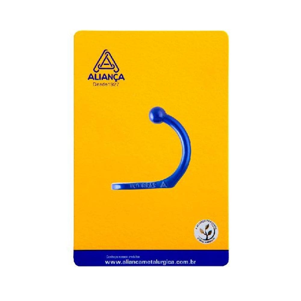 cartela gancho cabide simples peq azul alianca