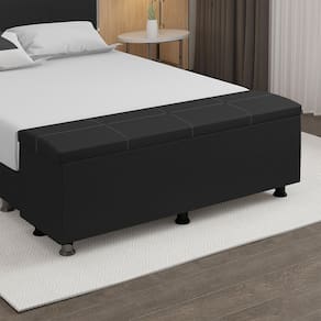Baú Sapateira Estofada Casal 140 cm Terra Corino SkyBox