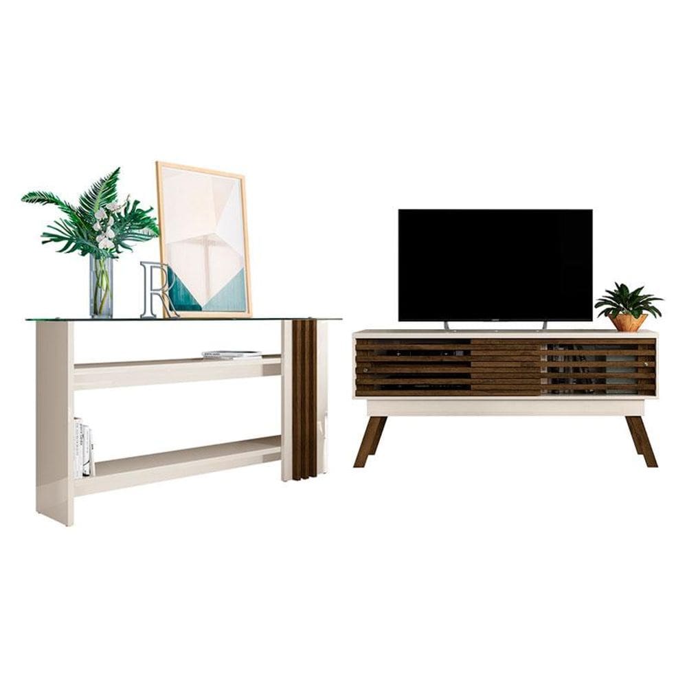 Rack Bancada com Aparador Frizz 1.5 Off White Savana – Madetec