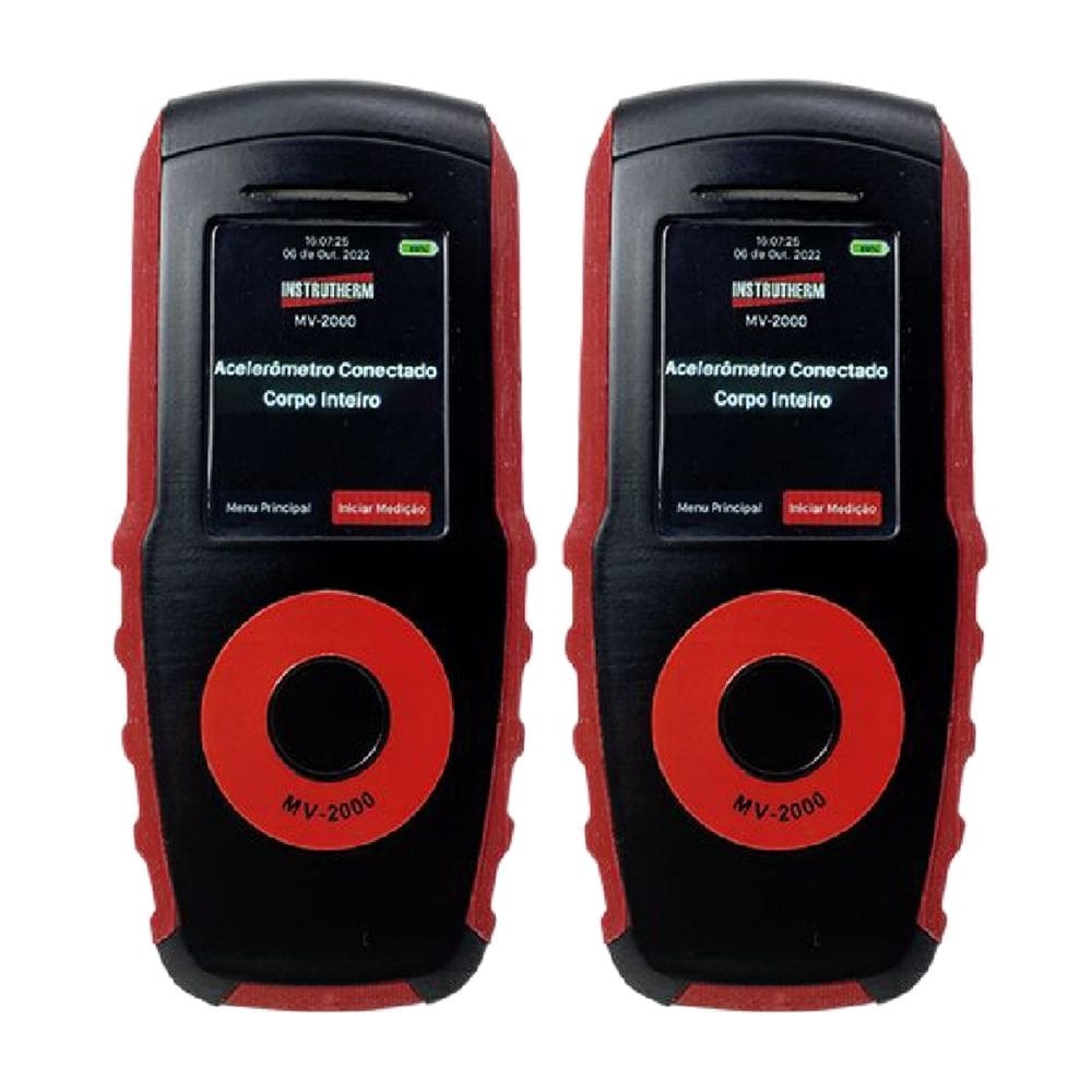 Kit 2 Medidor Vibração Digital Corpo Humano Análise Filtro Banda Acelerômetro Wheel Pc Mv-2000 Portátil Instrutherm