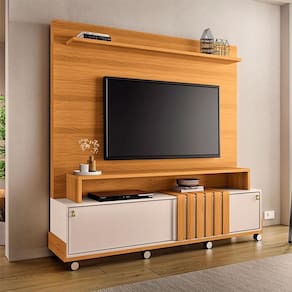 Estante Home Theater Ambiente Bold Cinamomo Off White – HB Móveis