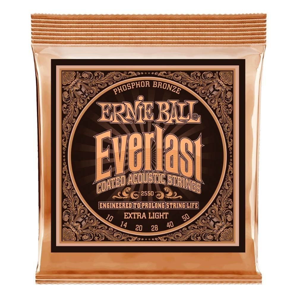 Cordas Coated Violão .010 Aço Bronze Ernie Ball Everlast