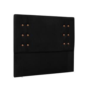 Cabeceira Cama Box Casal 140cm e Recamier Gênova Suede Preto S04 - D`Rossi
