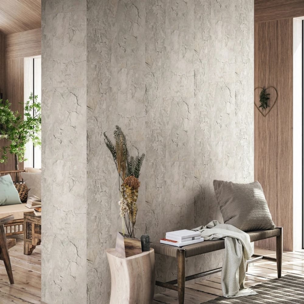 Papel de Parede Struktura Pedra Cinza 45767