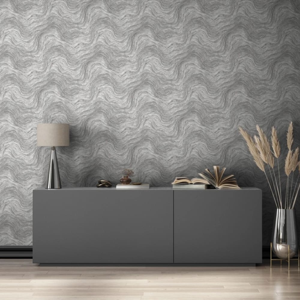 Papel de Parede Struktura Pedra Cinza 45758