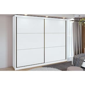Guarda Roupa 2 Portas de Correr e 6 Gavetas Toronto Plus Branco - Lopas