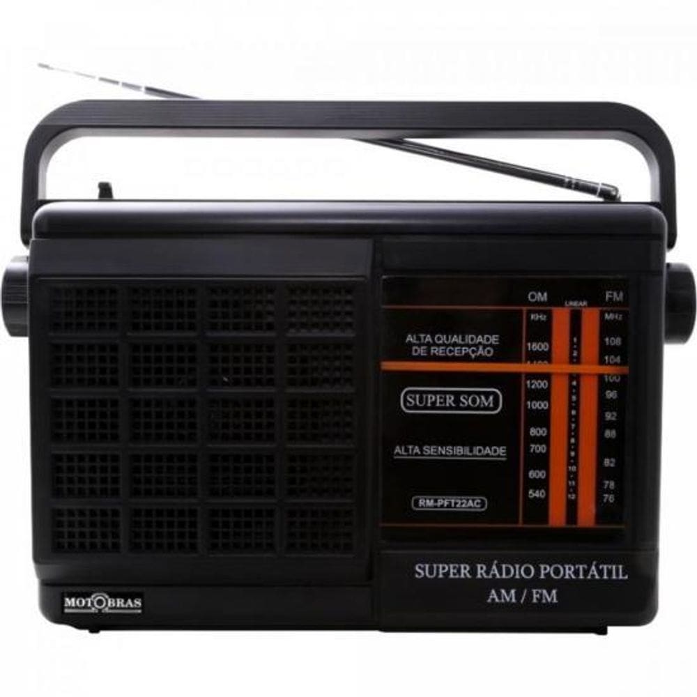 Rádio Portátil Motobras RM-PFT22AC 2 Faixas Preto [F002]