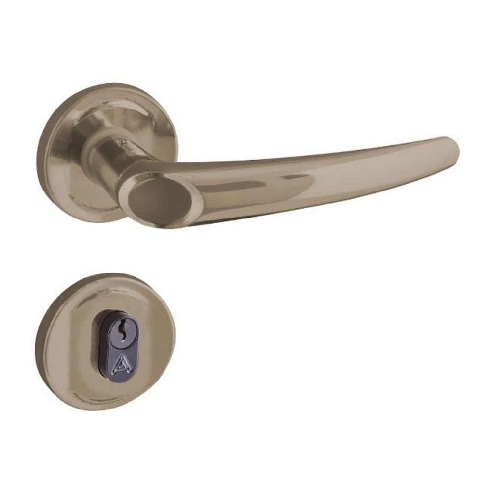 fechadura entrada joy roseta 40mm bronze latonado alianca