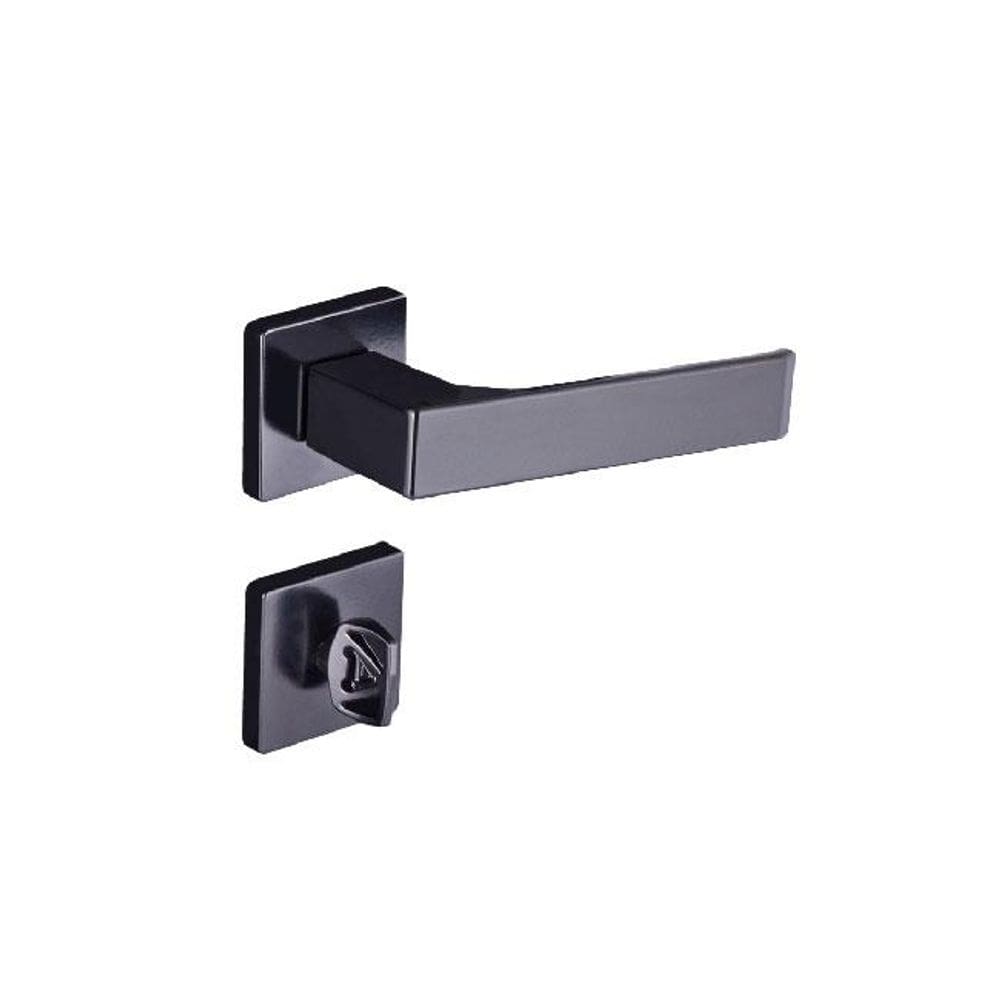 fechadura banheiro quadratta reta roseta s40 preto fosco alianca