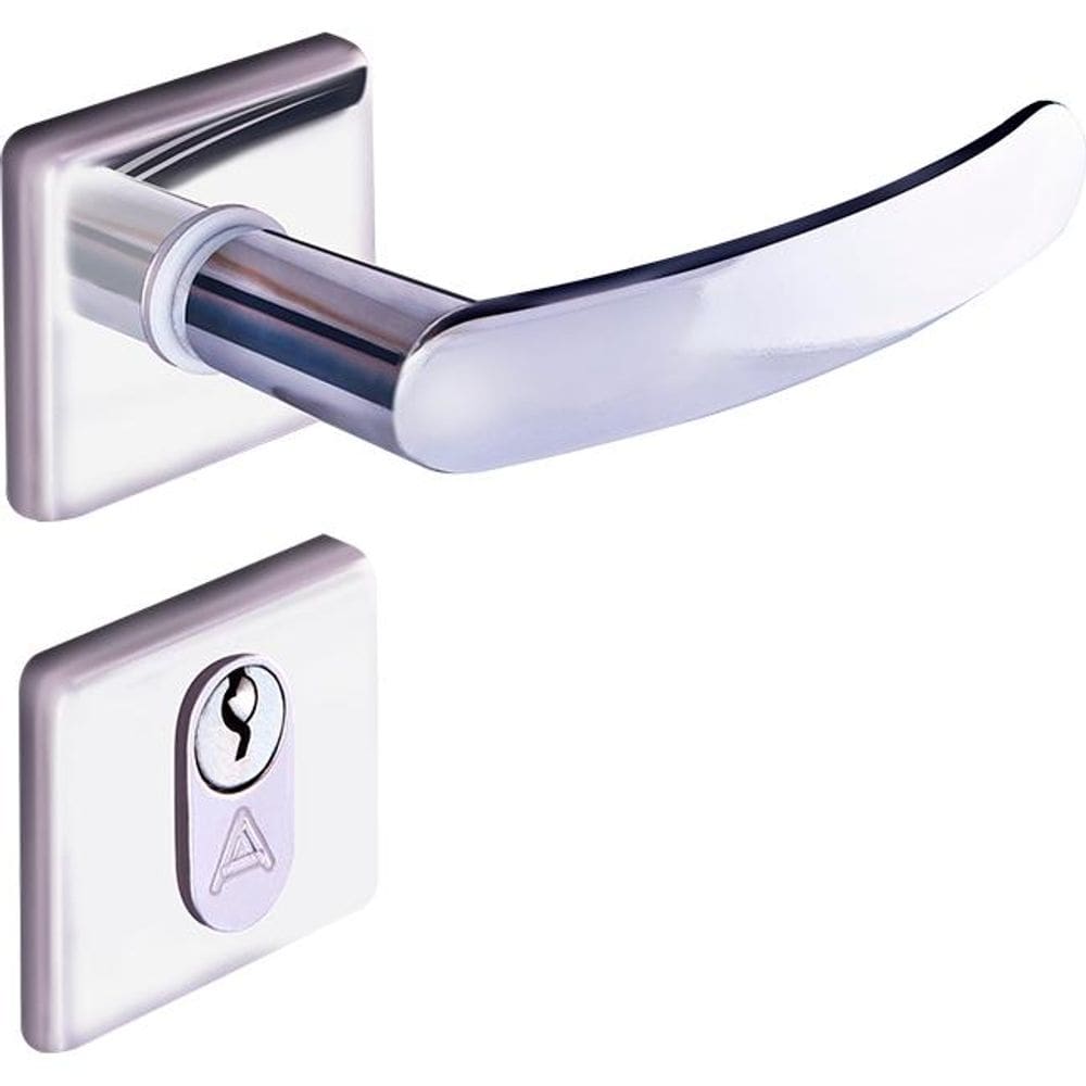 fechadura entrada quadratta premium 40mm roseta inox alianca